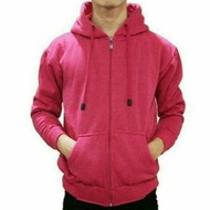 Women's jacket Plain Pink Hoodie Zipper Sweater Jacket Men Women ML XL - ZIPPER PINKFANT, M sweater 
