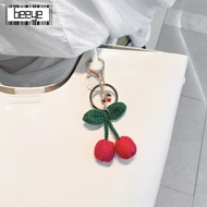 BEEYE Cherry Keychain, Handmade Yarn Plant Yarn Keychain, Cute Dripping Cherry Dripping Cherry Keych
