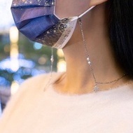 【還可當手鍊、項鍊、眼鏡鍊】飛雪(白)雪花水晶口罩鍊 情人禮物