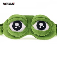 KIPRUN 3D Sad Frog Sleep Eye Mask, Cartoon Cute Eyes Mask Cover Plush Frog Green Eye Mask Cover Rela