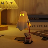 FLYTOP 3D Printed Cute Ghost Walking Dog LED Night Light Warm Light Halloween Desktop Bedroom Decora
