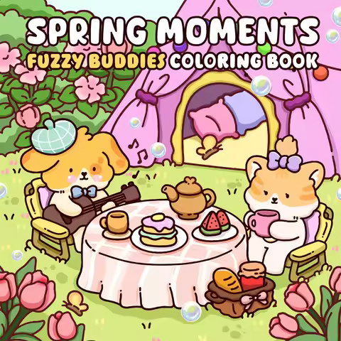 SPRING MOMENTS: Coloring Book for Adults Featuring Cute Cozy Daily Activities for Relaxation (Cozy S