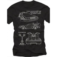 Men's Geek T-Shirt- Back to the Future Flux Capacitor and 1.21 Gigawatt Graphic T-Shirt, Black Casua