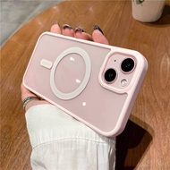Sand Pink Magnetic Silicone Phone Case For IPhone 11 12 13 14 Pro Max Plus Mini XS Max XR 7+ 8+ Plus