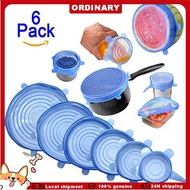 6 Pieces Silicone Stretch Lids Reusable Flexible Food Cover Expandable Food Seal