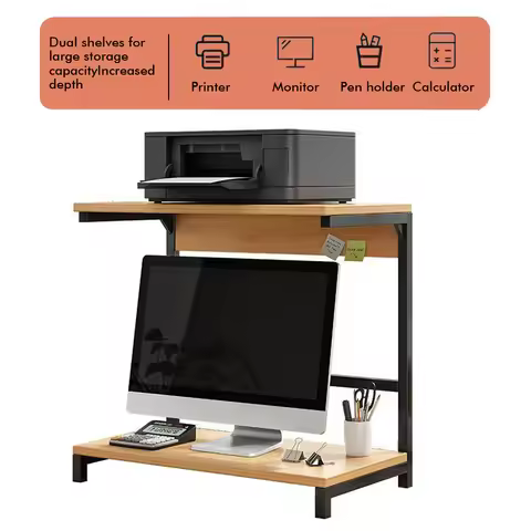 2-Tier Computer Monitor Riser Printer Stand Monitor Stand Monitor Desktop Stand for Printer Desktop 