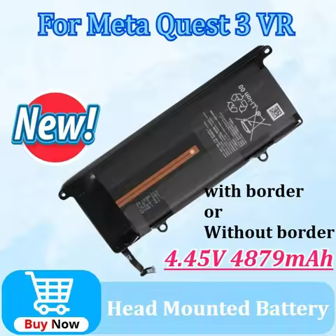 4.45V 4879mAh for Meta Quest 3 VR Headset Li-ion No Border Batteries Head Mounted Replacement Batter