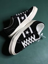 Converse Jack Star (size37-44) Black หนังกลับ สีดำ