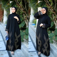 Abaya turkey gamis hitam dubai outer KAMILA jetblack saudi ori premium