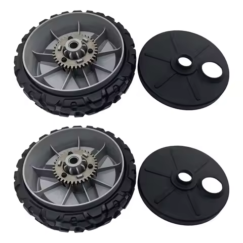 4/2PCS 8-Inch Lawn Mower Drive Wheels Replacement With Inner Dust Covers Compatible With For-Husqvar