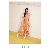 Kemissara Ruffle neck open back set (Top&skirt) - Cha (Pre Order 7-10 Day)