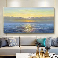 ภาพพระอาทิตย์ขึ้นภาพวาดสีน้ำมันภาพบนกำแพงของตกแต่งบ้านภาพวาดแอบสแตรกต์สำหรับห้องนั่งเล่นโรงแรม0717