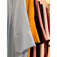 Baju Kaftan Kosong V Neck Design Baru Viral Kain Cey kedut Plain