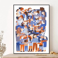 Group Hug Modern Creativity Artwork Poster Canvas Painting Print Wall Art Picture for Living Room Ho