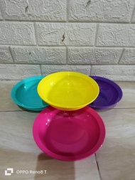 Tupperware cresindo plate set (4pcs) / piring makan / piring plastik / piring kue warna biru tosca