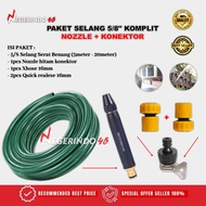 PAKET SELANG 5/8 INCH SEMPROTAN AIR CUCI MOTOR MOBIL SIRAM TAMAN SERAT BENANG HIJAU ANTI LUMUT TEKUK
