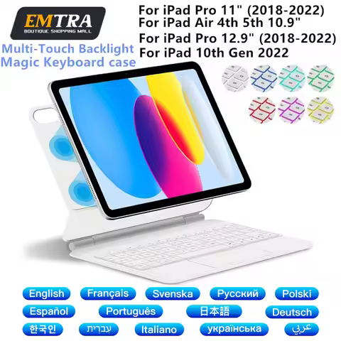 Magic Keyboard For iPad Pro 11 12.9 6th 5th 4th 3rd 10.9 Air 5 10.9 10th 2025 iPad A16 11th Bluetoot