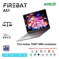 FIREBAT Laptop AS1 Matte Black 15.6-inch, AMD Ryzen 5 7430U, 16 GB RAM, AMD Radeon, Windows Pro