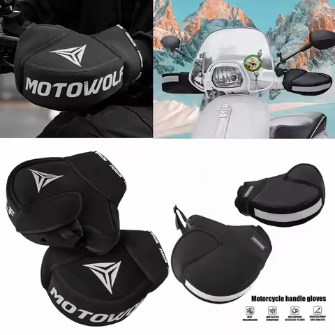 Motorcycle Thick Warm Handlebar Muff Waterproof Scooter Grip Handle Bar Muff Winter Protective Warme
