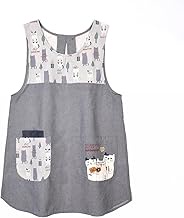 Kusuguru Japan 236503 Apron Cat Round Button Ribbon Open Apron Gray M - L