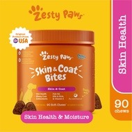 Zesty Paws Skin & Coat Bites for Dogs Skin & Coat - Chicken Flavor (90 Soft Chews) (EXP:06 2026)