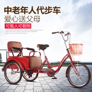 Adult Tricycle Passenger and Cargo Dual-Use Elderly Variable Speed Tri-Wheel Bike Pedal Scooter Recreational Vehicle with Portable