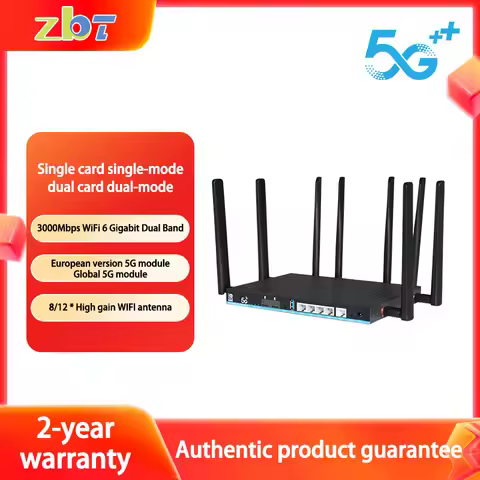 ZBT Dual SIM Card 5G Router 2*SIM Wifi6 3000Mbps Openwrt DDR4 1GB 4*LAN USB3.0 5G Modem MU-MIMO 4T4R