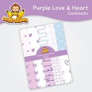 Purple Love & Heart Cardstock Paper Pack | A4 & A5 | Glossy & Matte | Print Monkey