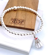 純銀 羽毛球 S925 銀珠手鍊