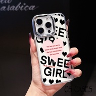 iPhone Case Large Metal Frame Sweet Heart Pattern 17/17 Pro/17 Pro Max/16/15/14/13/12/11/X/XS/XR/8/7