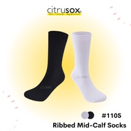 CITRUSOX Ribbed Design Mid-Calf Business Cotton Work Socks (25-28 cm) #1105
