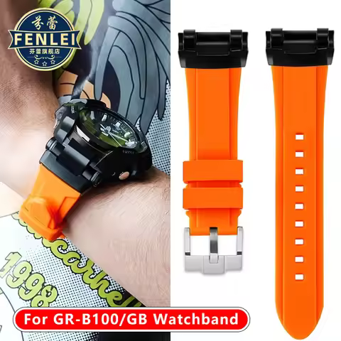 For Casio G-SHOCK Airmaster 5536 GR-B100/GB modified Waterproof silicone Watch strap men's rubber Wa