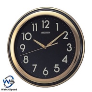 Seiko QXA578F LumiBrite Black Dial Gold Tone Wall Clock