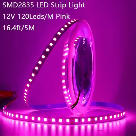2Pcs 5M/16.4Ft Pink Led Strip Lights, 12V 600 Leds 8mm Wide Smd2835 Cuttable Flexible Led Strip for 