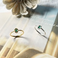 蛋面祖母綠戒指 疊戴百搭款 天然寶石 925銀