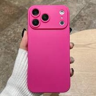 Y2K Retro Baddie Style Fuchsia Phone Case, Solid Color Raised Camera Protection, Compatible With IPh