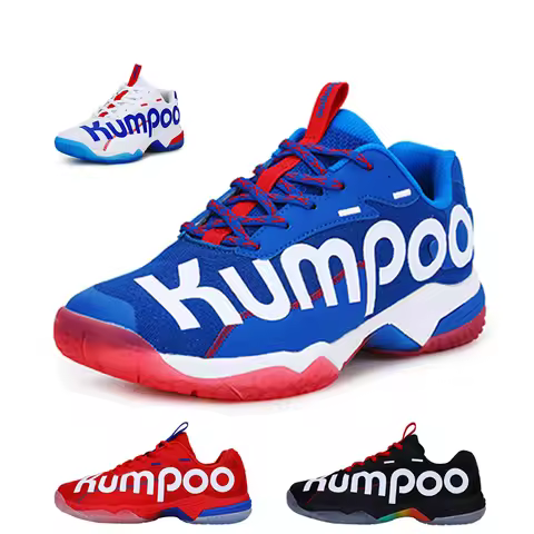 TaoBo Genuine Kumpoo Men's Badminton Shoes Women Size 35-45 Table Tennis Sneakers Color Red Black Co