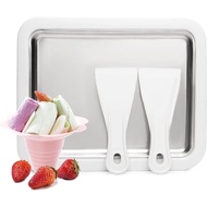 🌟 SG LOCAL STOCK 🌟 2511) Instant Rolled Ice Cream Maker Pan Machine Frozen Yogurt Sorbet with 2 Spatulas