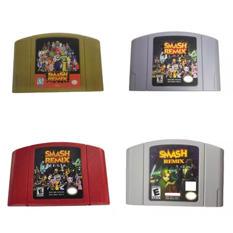 N64 USA NTSC Version 64 Bit Console Video Games Cartridge Mario Smash Series REMIX V1.1.1 V1.5.1 Col