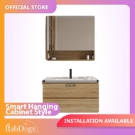 Rabdoge Bathroom Burly Wood Basin Wall Cabinet With Smart LED Mirror Cabinet