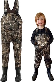 8 Fans Kids Chest Waders with Boots,Neoprene Waterproof Insulated Hunting & Fishing Waders for Boys 