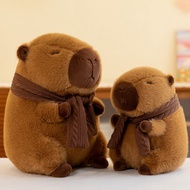 bantal patung capybara Scarf Capybara Doll Turtle Capybara Doll Plush Toy Pillow Chick Doll Snot Cap
