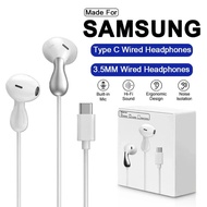 For Samsung Headphones USB Type C Noise Reduction Music Wired Earplugs For Samsung Galaxy S25 S24 S2