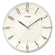Clock Rhythm Hanging Clock Beige φ28x4.8cm Citizen CITIZEN Radio Clock continuous second hand interior 8MY556-006【Direct From JAPAN】