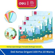 Deli Origami Paper 12x12 14x14/ 19x19 cm 100 pcs 10 Colors 2 sides