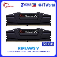 G.Skill Ripjaws V 32GB (2x16GB) DDR4-3600Mhz CL18-22-22-42 1.35V RAM (F4-3600C18D-32GVK)