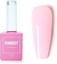 FZANEST Sheer Pink Gel Nail Polish LED UV Gel Soak Off Jelly Milky Transparent Nude Nail Gel Polish 
