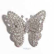 Neriza Jewelry เข็มกลัดผีเสื้อประดับเพชรเกรดพรีเมี่ยม ประกายไฟเทียบเท่าเพชรแท้ จัดส่งพร้อมกล่อง  NP0