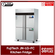 FujiTech JN-LG-FC Kitchen Fridge. Steel 4 Door UP Down Chiller. Safety Mark Approved. 1 Year Warranty.