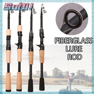 SUQI Telescopic fishing rod, 1.5M-2.4M Spinning Portable Fishing Rod,  fiberglass Casting Mini fiberglass Lure Rod Travel Fishing Equipment
